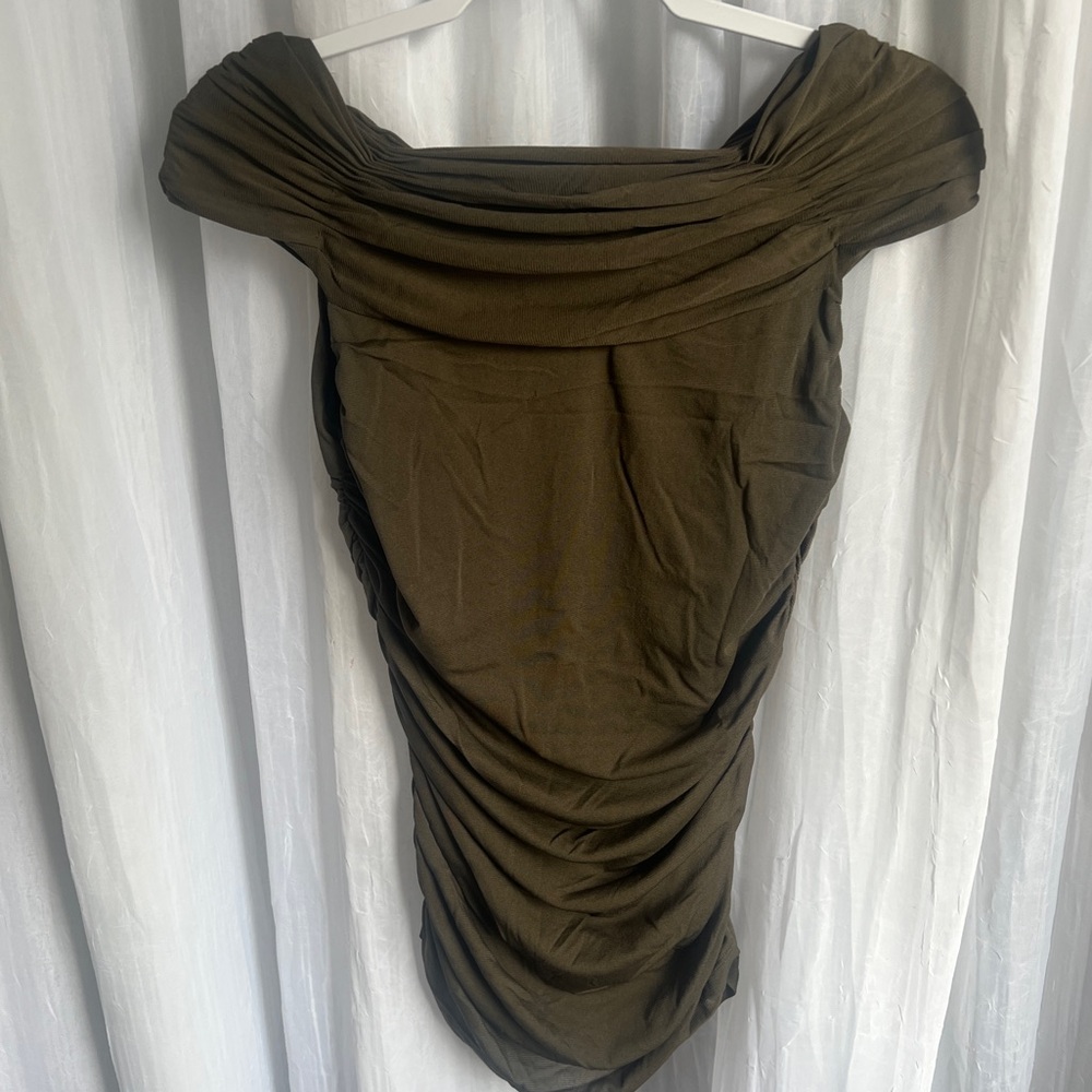 💚Vintage // Ruched Off Shoulder Top💚